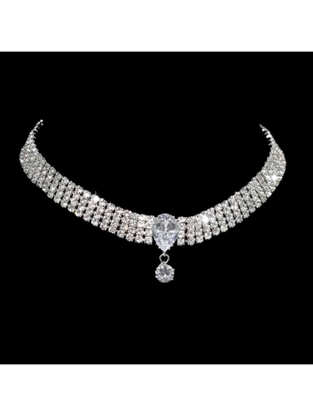 Rhinestone Glam Chocker Necklace